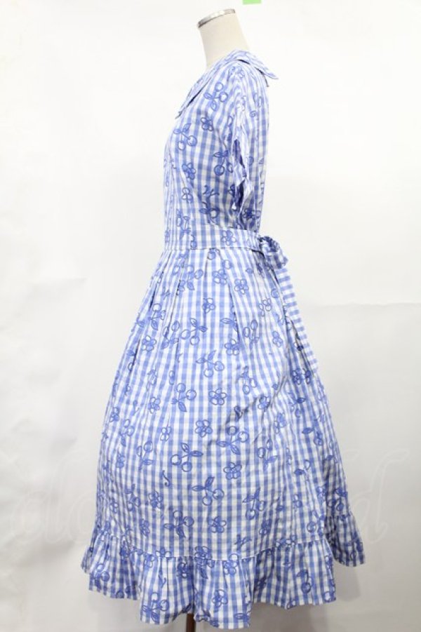 画像2: Jane Marple / Picnic cloth joyfulドレス M ブルー H-25-04-03-1009-JM-OP-KB-ZH (2)