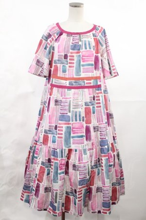 画像: Jane Marple Dans Le Salon / Constructed stripes surf dress M ピンク H-25-04-03-1012-JM-OP-KB-ZH