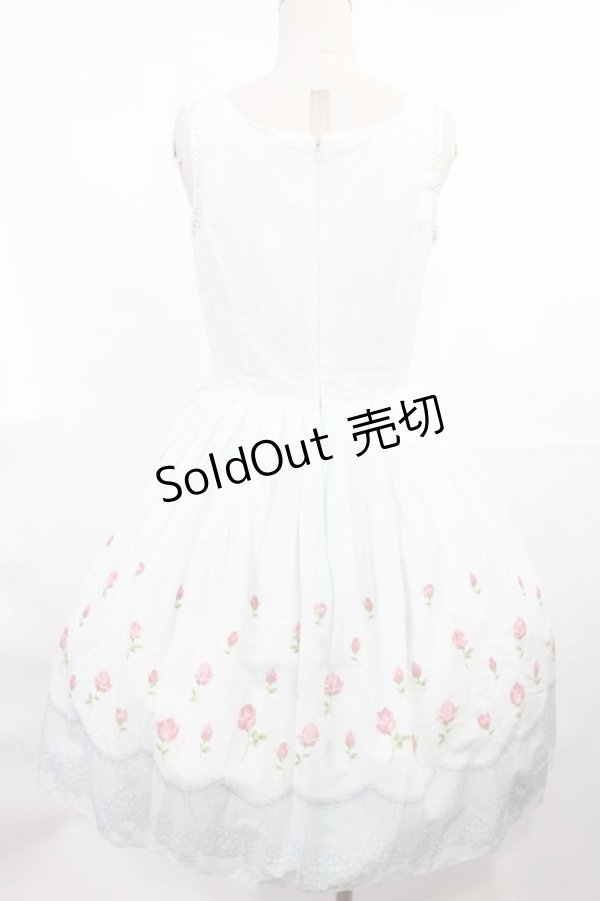 画像2: Emily Temple cute / バラ＆レースノースリーブワンピース  サックス H-25-04-03-1002-ET-OP-KB-ZH (2)
