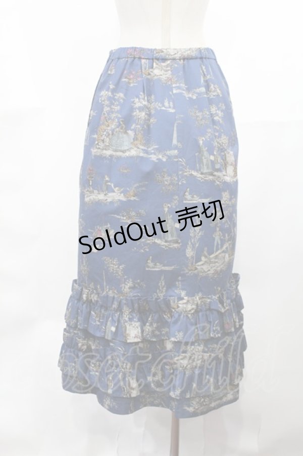 画像3: Jane Marple Dans Le Salon / Playful garden frill hem skirt  steel blue H-25-04-03-1016-JM-SK-KB-ZH (3)