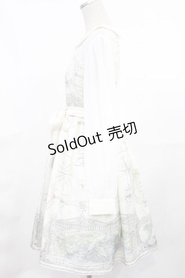 画像2: Grimoire / White Asrtoronomy Map Dress Free オフ H-25-04-03-1023-GO-OP-NS-ZH (2)