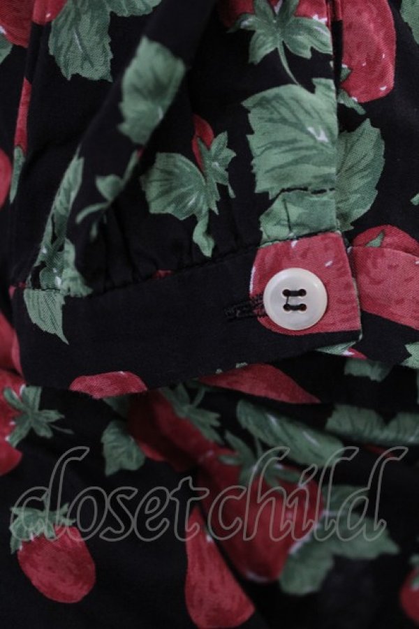 画像3: Jane Marple / Strawberry gardenブラウス  ブラック H-25-04-03-1028-JM-BL-KB-ZH (3)