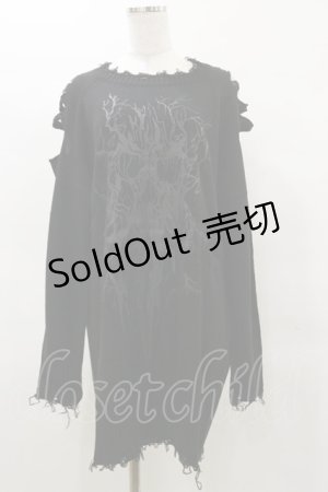 画像: KILL STAR / APPARITIONS KNIT SWEATER L ブラック H-25-04-03-014-SL-TO-KB-ZH