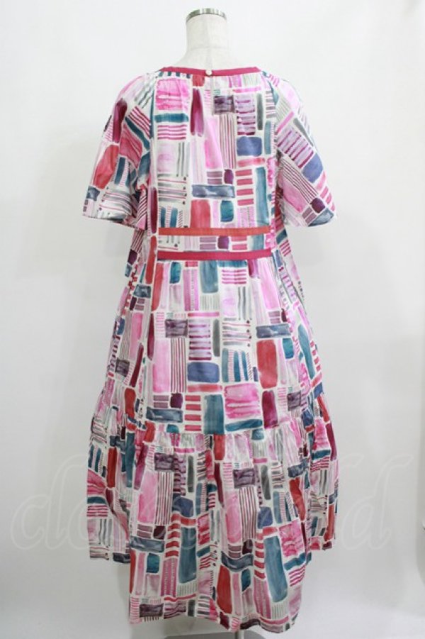 画像3: Jane Marple Dans Le Salon / Constructed stripes surf dress  ピンク H-25-04-04-004-JM-OP-KB-ZH (3)