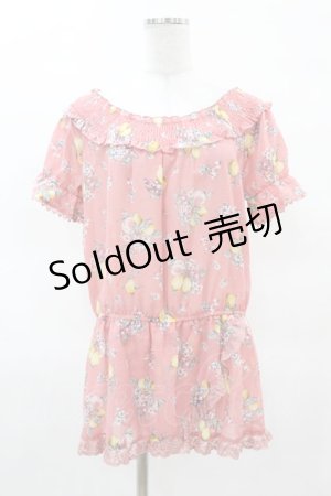 画像: axes femme / フルーツ柄トップス M ピンク H-25-04-04-1048-AX-TO-NS-ZH