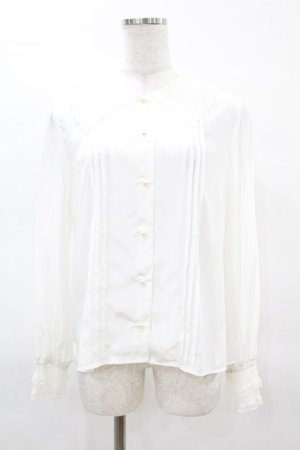 画像: Ank Rouge / プリーツチュールブラウス M オフ H-25-04-04-1057-CA-BL-NS-ZH