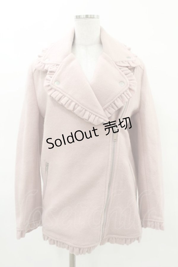 画像1: Bubbles / フリルライダースジャケット Free ピンク H-25-04-04-1059-CA-JA-NS-ZH (1)