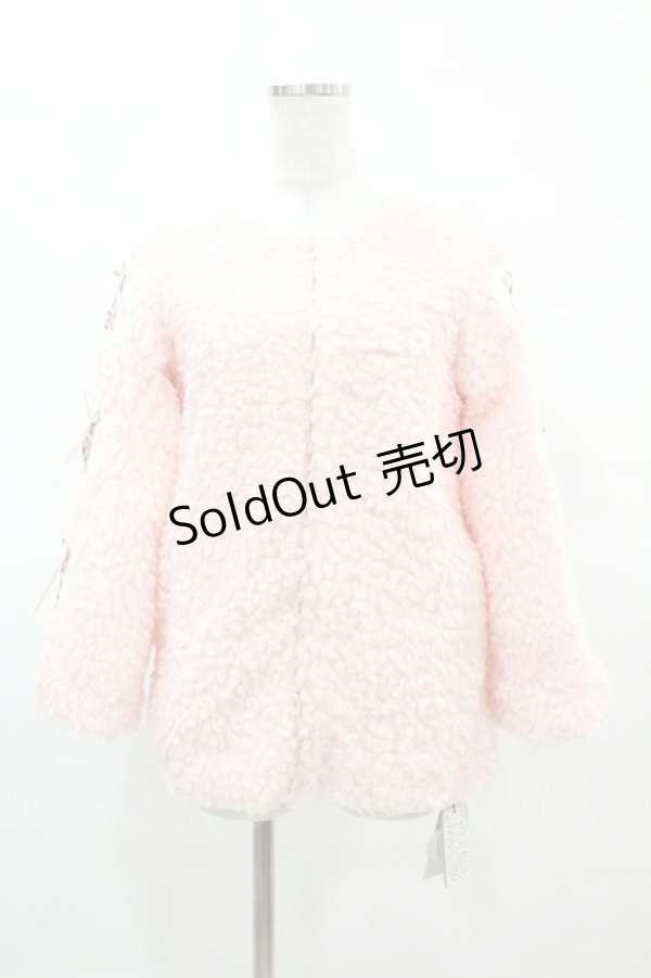 画像1: Ank Rouge / スピンドルハートボアブルゾン M ピンク H-25-04-04-1061-CA-JA-NS-ZT-C012 (1)