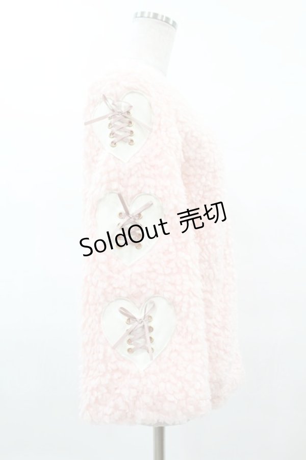 画像3: Ank Rouge / スピンドルハートボアブルゾン M ピンク H-25-04-04-1061-CA-JA-NS-ZT-C012 (3)