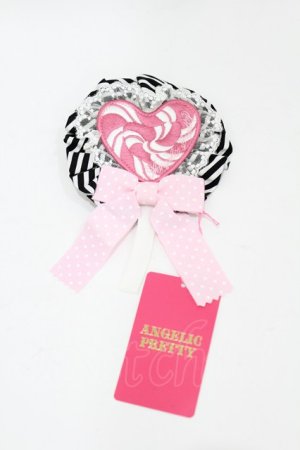 画像: Angelic Pretty / POP Heartロリポップワッペンロゼッタブローチ  ブラック H-25-04-04-1008-AP-ZA-NS-ZH