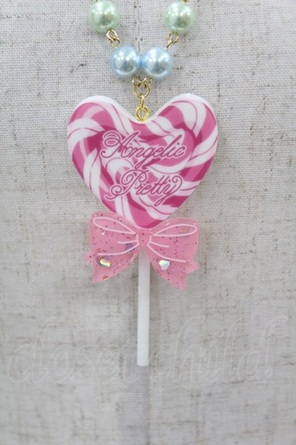 画像1: Angelic Pretty / POP Heartロリポップネックレス  ピンク H-25-04-04-1013-AP-AC-NS-ZH (1)