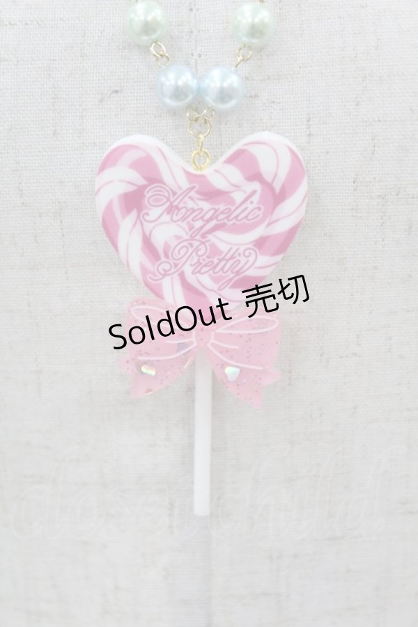 画像1: Angelic Pretty / POP Heartロリポップネックレス  ピンク H-25-04-04-1013-AP-AC-NS-ZH (1)