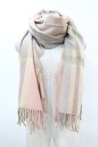 画像1: Fi.n.t / フレーム刺繍入りチェックストール  pink × brown H-25-04-04-1016-CA-ZA-NS-ZT308 (1)
