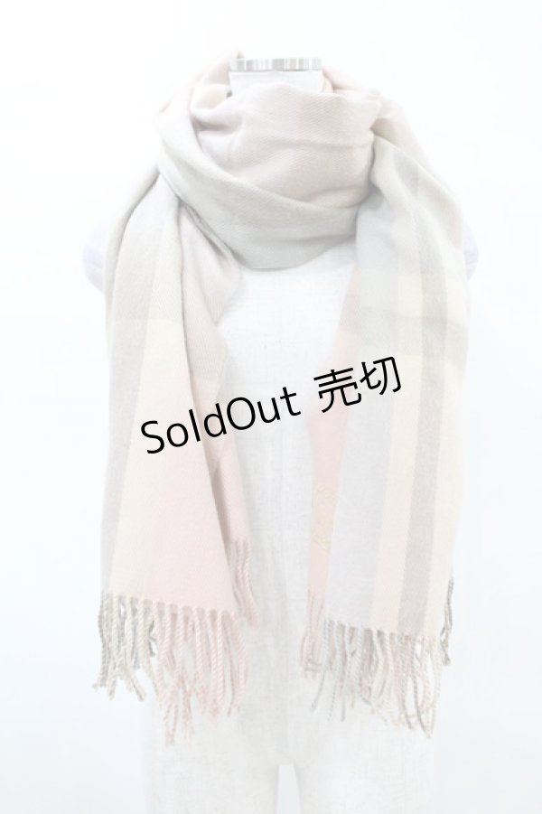 画像1: Fi.n.t / フレーム刺繍入りチェックストール  pink × brown H-25-04-04-1016-CA-ZA-NS-ZT308 (1)