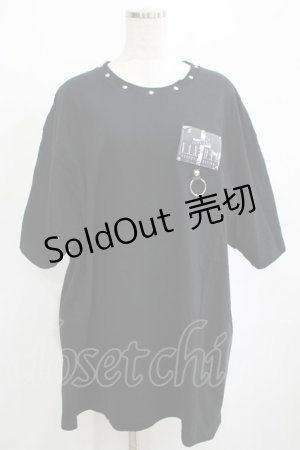 画像: SEX POT ReVeNGe / リングパーツ付きTシャツ  黒 H-25-04-04-063-SP-TO-KB-ZH
