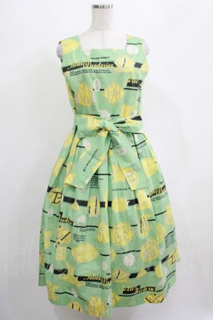 画像: Jane Marple / Jolies broderies square dress  citron green H-25-04-04-009-JM-OP-KB-ZH