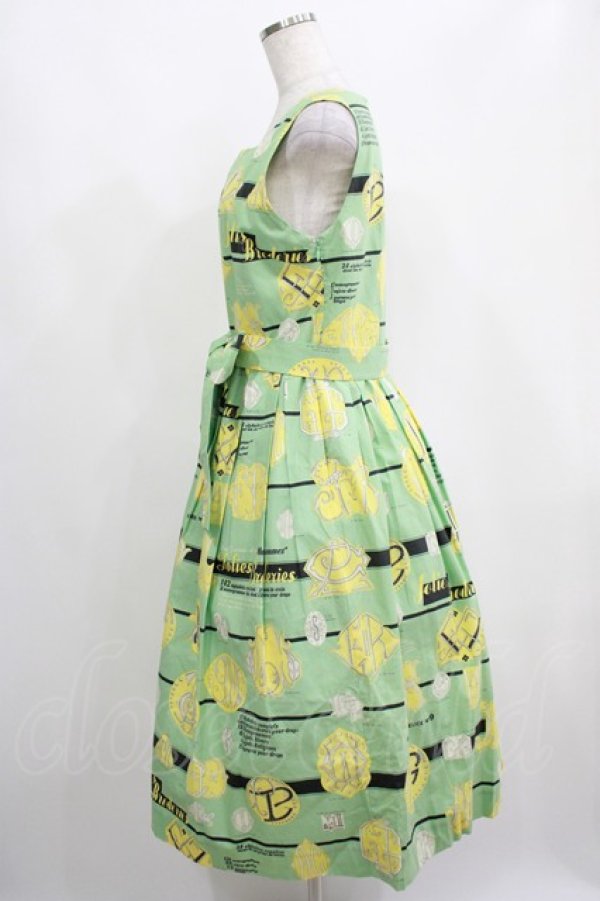 画像2: Jane Marple / Jolies broderies square dress  citron green H-25-04-04-009-JM-OP-KB-ZH (2)