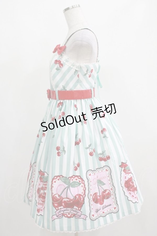 画像2: Angelic Pretty / Cherry Stampジャンパースカート Free ミント H-25-04-05-003-AP-OP-NS-ZH (2)