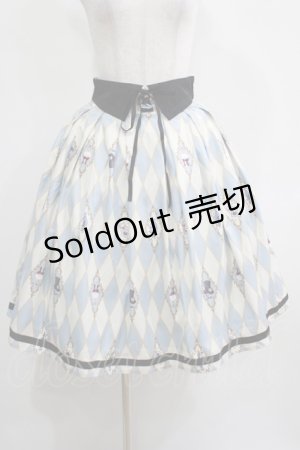 画像: axes femme kawaii / ダイヤ柄襟付きスカート M サックス H-25-04-05-028-AX-SK-NS-ZH