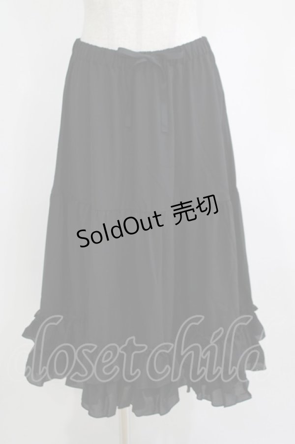 画像1: axes femme kawaii / ミディフリルペチスカート M ブラック H-25-04-05-043-AX-SK-NS-ZH (1)