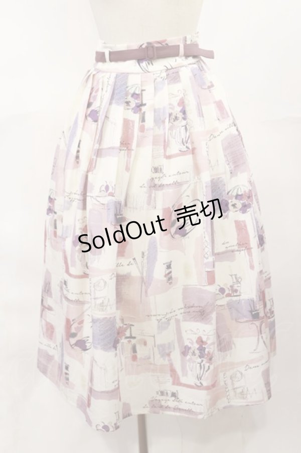 画像1: an another angelus / ペインティングアート柄タックスカート Free MAUVE H-25-04-05-1007-CA-SK-NS-ZH (1)