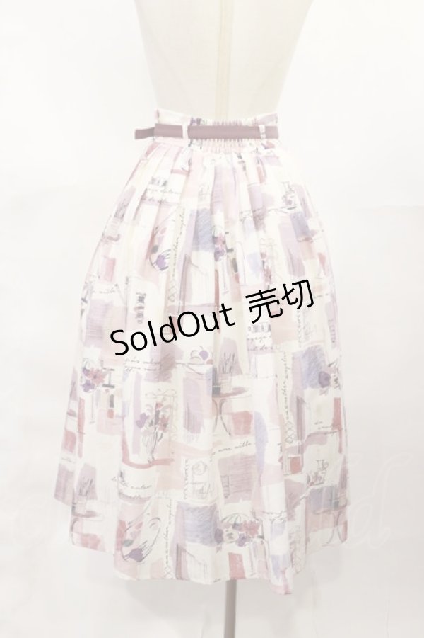 画像2: an another angelus / ペインティングアート柄タックスカート Free MAUVE H-25-04-05-1007-CA-SK-NS-ZH (2)
