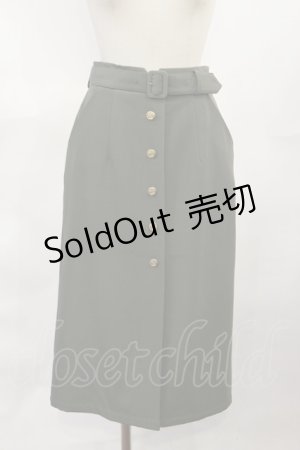 画像: an another angelus / ゴールド釦付きタイトスカート Free GREEN H-25-04-05-1008-CA-SK-NS-ZH