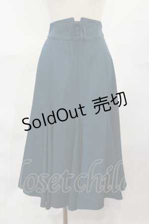 画像: F&A / フロントレースアップミドル丈ナローフレアースカート Free BLUE GREEN H-25-04-05-1009-LO-SK-NS-ZH