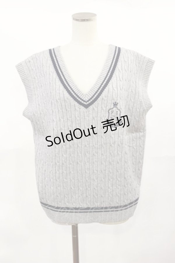 画像1: Fi.n.t / ライン使いケーブルニットベスト Free GRAY H-25-04-05-1018-CA-TO-NS-ZH (1)
