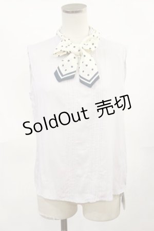 画像: an another angelus / ドットスカーフ付きノースリーブブラウス Free L/GRAY H-25-04-05-1019-CA-BL-NS-ZH