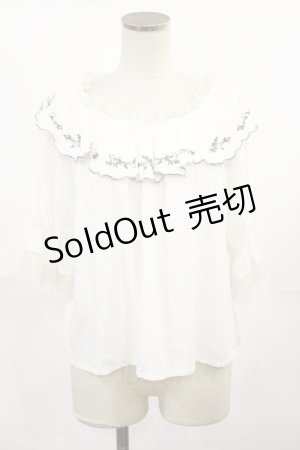 画像: an another angelus / ローズ刺繍オフショルブラウス Free OFFWHITE H-25-04-05-1022-CA-BL-NS-ZH