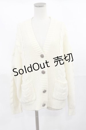 画像: F&A / ポケット付きケーブルニットカーディガン Free IVORY H-25-04-05-1034-LO-TO-NS-ZH