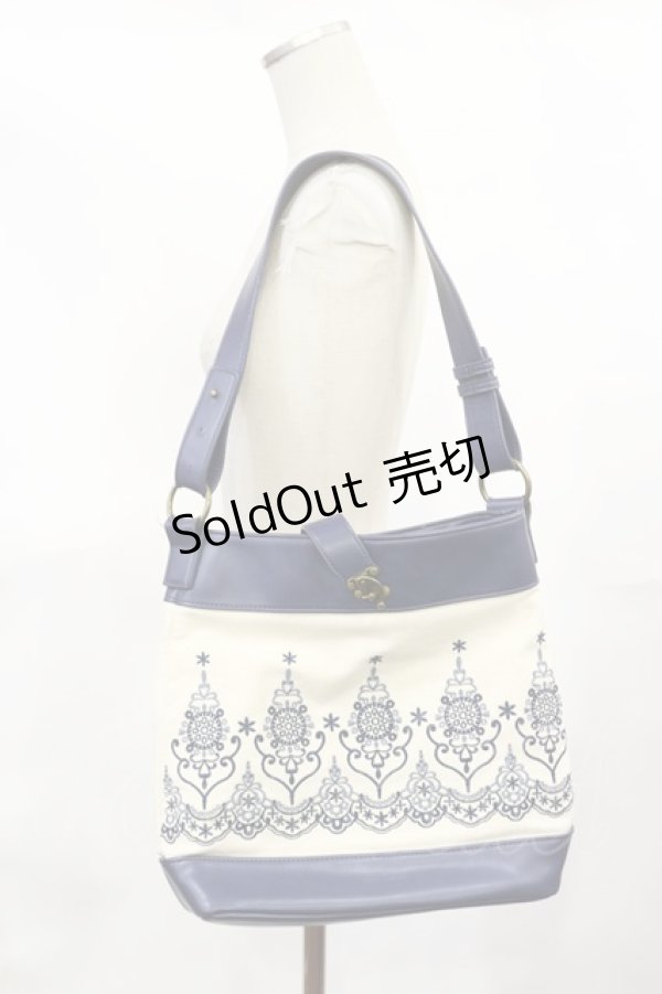 画像1: axes femme / キャンバス刺繍バッグ Free ネイビー H-25-04-05-1036-AX-BG-NS-ZH (1)