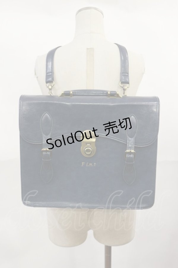 画像1: Fi.n.t / 変型フラップサッチェルバッグ  NAVY H-25-04-05-1039-CA-BG-NS-ZH (1)