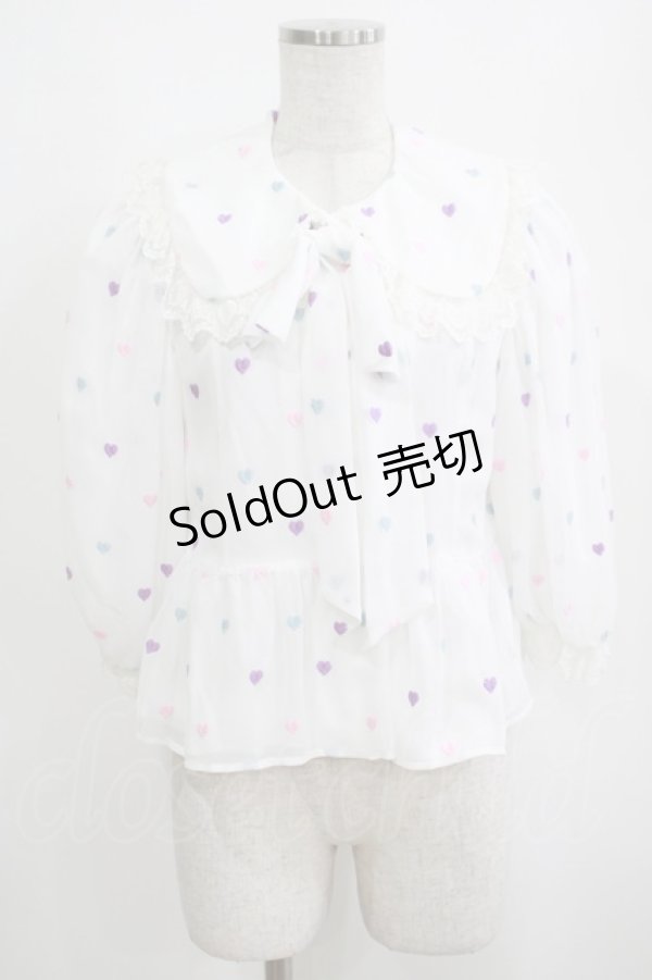 画像1: Angelic Pretty / Candy Petit Heartハイウエストブラウス Free シロ H-25-04-05-049-AP-BL-NS-ZH (1)