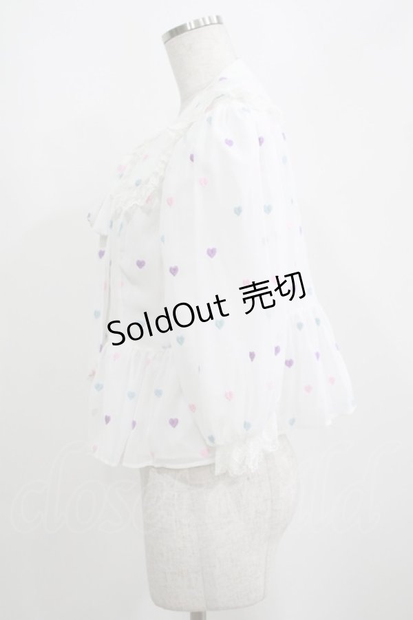 画像2: Angelic Pretty / Candy Petit Heartハイウエストブラウス Free シロ H-25-04-05-049-AP-BL-NS-ZH (2)