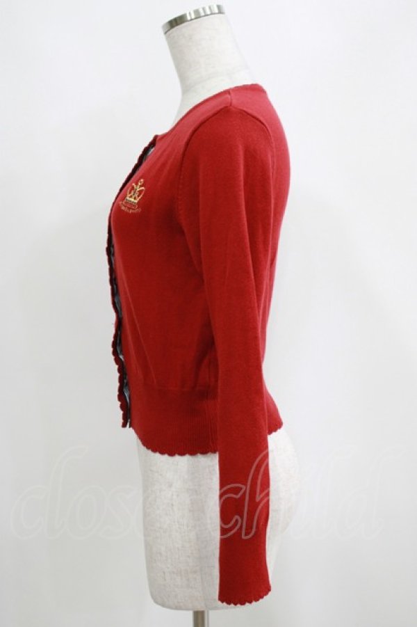 画像2: Angelic Pretty / British Crown刺繍ニットカーディガン Free ワイン H-25-04-05-058-AP-TO-NS-ZH (2)