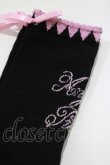 画像2: Angelic Pretty / ハートピコットリボンクルー丈ソックス Free ブラック H-25-04-05-065-AP-ZA-NS-ZH (2)