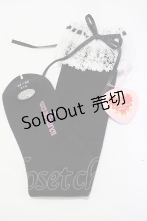 画像: BABY,THE STARS SHINE BRIGHT / リボン通しレースハイソックス  ブラック H-25-04-05-074-BA-ZA-NS-ZH
