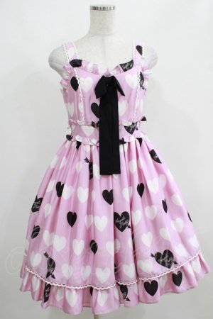 画像: Angelic Pretty / Dolly Heartジャンパースカート Free ピンク H-25-04-05-008-AP-OP-NS-ZH