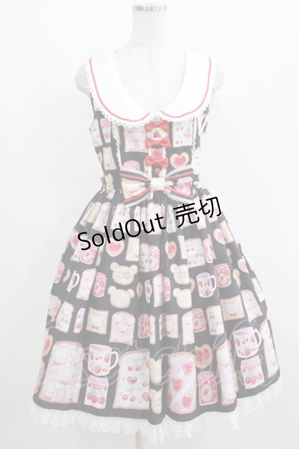 画像1: Angelic Pretty / Sunny Day Brunchジャンパースカート Free ブラック H-25-04-05-010-AP-OP-NS-ZH (1)