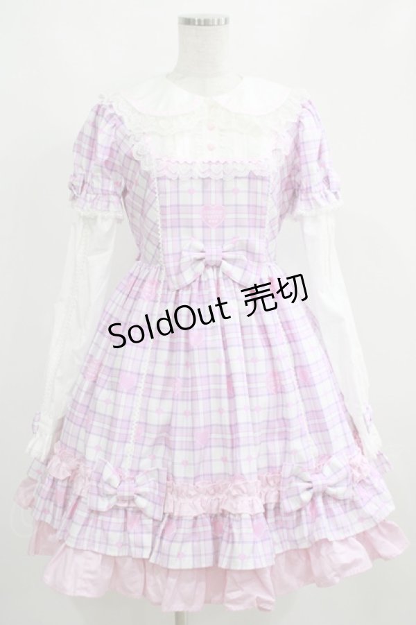 画像1: Angelic Pretty / Sprinkle Heart Tartanワンピース Free シロ H-25-04-05-002-AP-OP-NS-ZH (1)