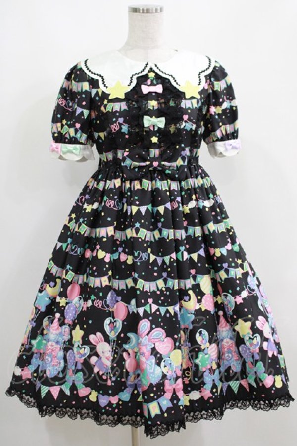 画像1: Angelic Pretty / Happy Garlandワンピース Free ブラック H-25-04-05-014-AP-OP-NS-ZH (1)
