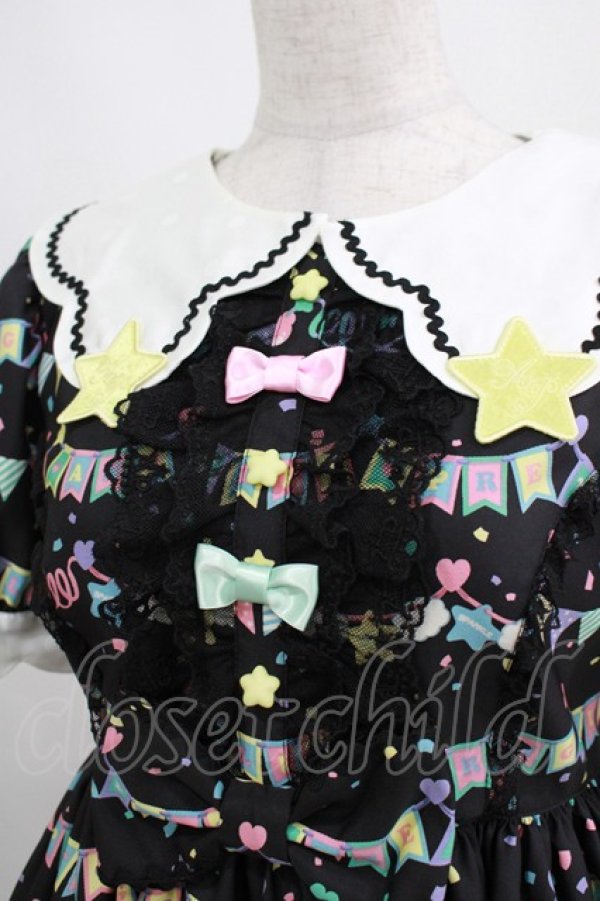 画像5: Angelic Pretty / Happy Garlandワンピース Free ブラック H-25-04-05-014-AP-OP-NS-ZH (5)
