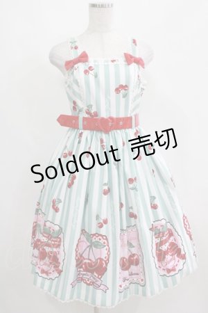 画像: Angelic Pretty / Cherry Stampジャンパースカート Free ミント H-25-04-05-003-AP-OP-NS-ZH