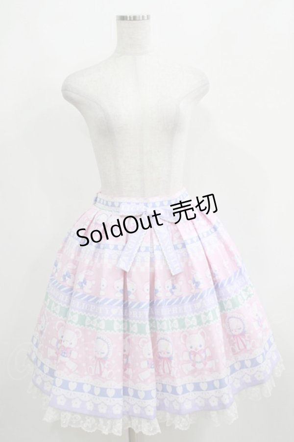 画像4: Angelic Pretty / Fancy Borderスカート Free ピンク H-25-04-05-024-AP-SK-NS-ZH (4)