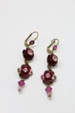 画像1: Michal Negrin / フラワーチャームピアス  ゴールド×ピンク H-25-04-06-007-LO-AC-KB-ZH (1)