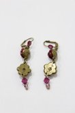 画像2: Michal Negrin / フラワーチャームピアス  ゴールド×ピンク H-25-04-06-007-LO-AC-KB-ZH (2)