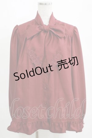 画像: Enchantlic Enchantilly / ノーブルリボンタイブラウス M ボルドー H-25-04-06-1028-LO-BL-NS-ZH