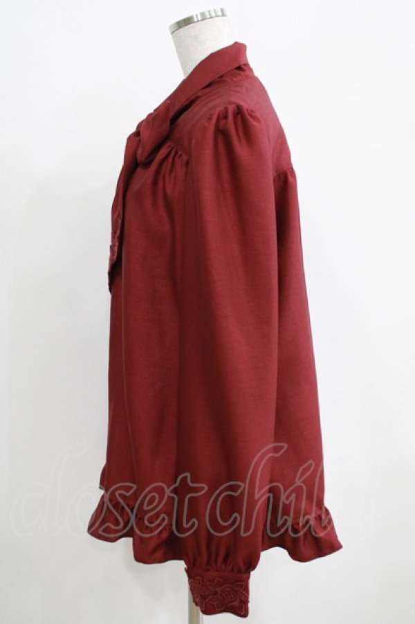 画像2: Enchantlic Enchantilly / ノーブルリボンタイブラウス M ボルドー H-25-04-06-1028-LO-BL-NS-ZH (2)